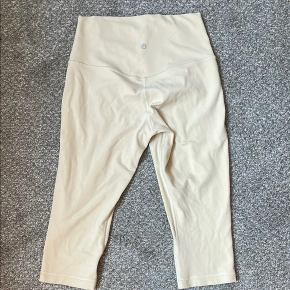 Lululemon Align High Rise Crop 17” Cream Leggings - Picture 1 of 4